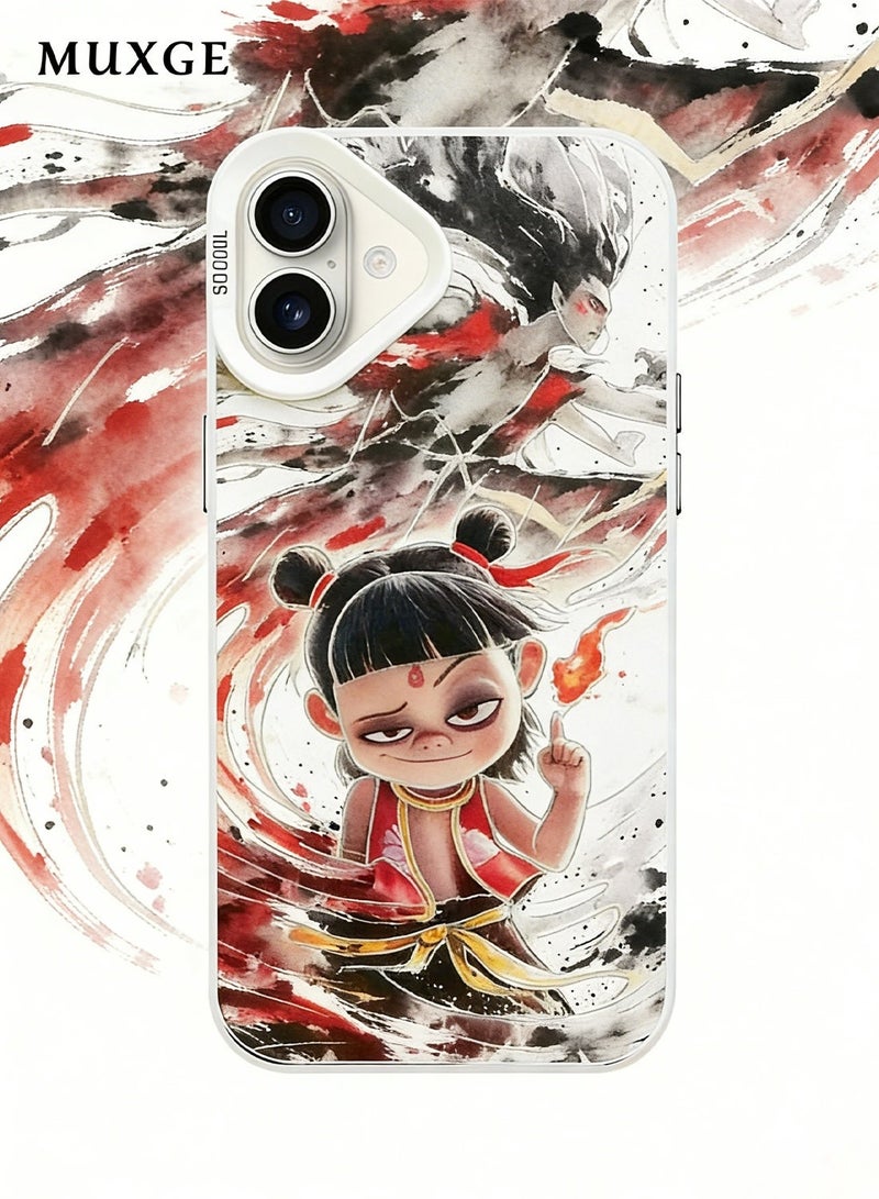 MUXGE iPhone 16 Plus Case with Mythical Nezha Sea Rebellion Design - Image 1